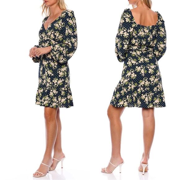 byTimo Dress Long Sleeve Crepe Gathers - Picture 2 of 12